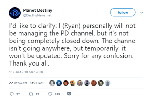 Planet Destiny tweet