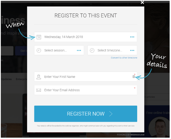 Shopify webinar registration