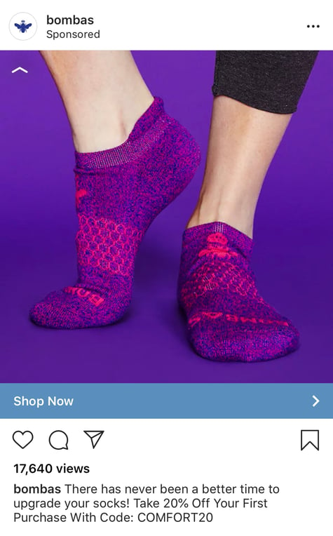 bombas instagram ad